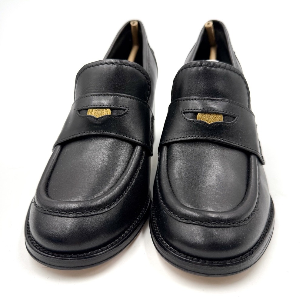 Veronica Beard Penny 70 Loafer Pumps Black Leather Block‎ Heels Sz 8.5 - Picture 6 of 12